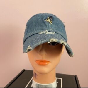 KBETHOS Distressed Denim Baseball Cap Praying Hands Dad Hat Adjustable Blue